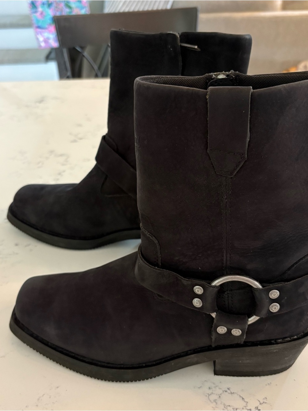 Harley Davidson Korsen Black leather harness boots  women’s size 10